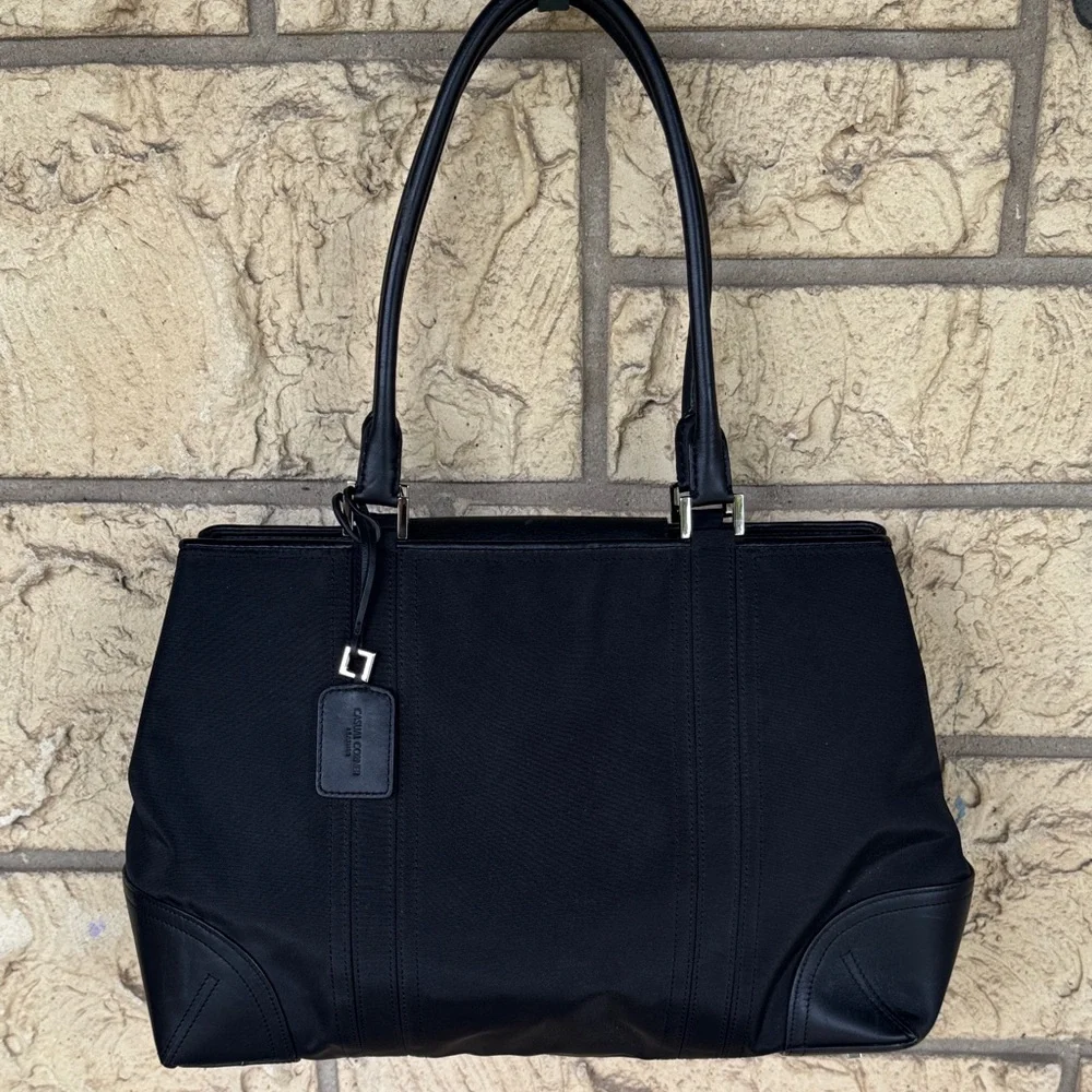 Casual Corner bag Handbag Elegant Black Tote Bag Leather Nylon